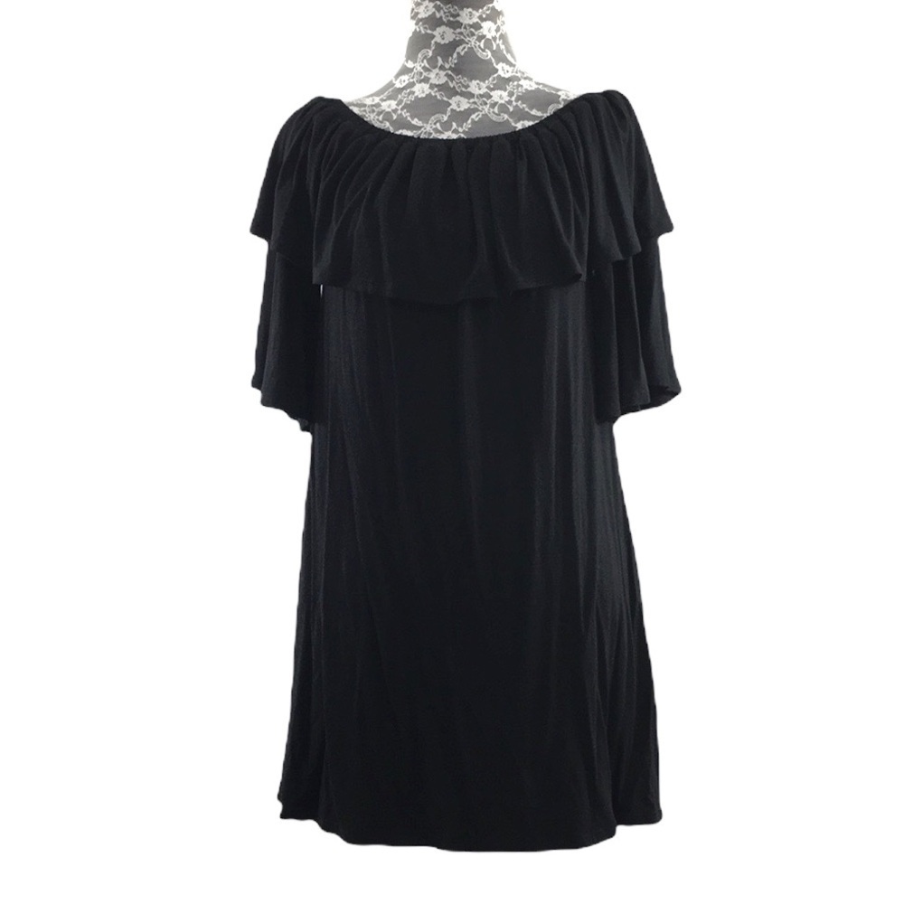 Rachel‎ Pally Black Blouson Mini Dress Womens Small Off The Shoulder